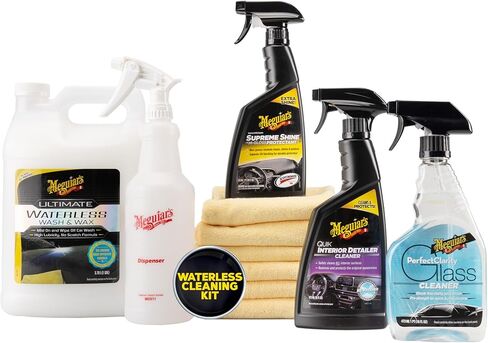 مجموعة غسل MeGuiar Waterless - هذه المجموعة المتميزة التي تفصل المجموعة تفصل الأوساخ والأوساخ بلطف ، وتضيف Shine وتحمي العديد من الأسطح على سيارتك بدون ماء - احصل على نتائج مذهلة تفصل في أي مكان in Kuwait