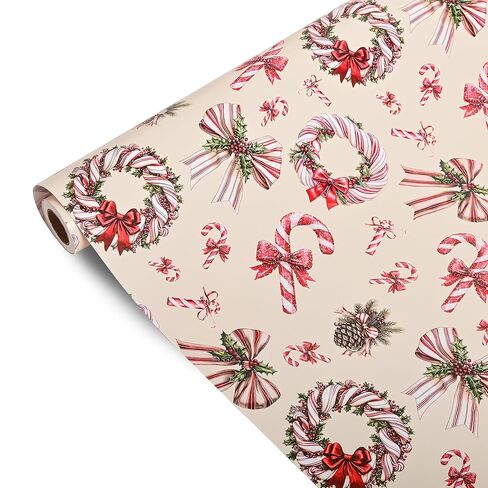 Vnaaem Funny Christmas Wrapping Paper Roll - 17 Inches X 33 Feet - for Adult Women Men - Reversible Holiday Wrapping Paper Blue Naughty Santa Stripe Pattern Great for Holiday in Kuwait