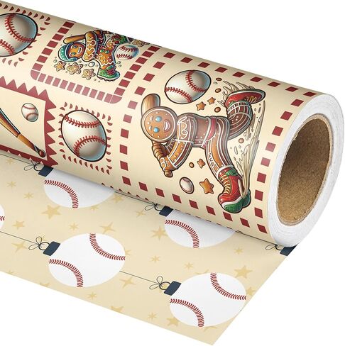 Vnaaem Funny Christmas Wrapping Paper Roll - 17 Inches X 33 Feet - for Adult Women Men - Reversible Holiday Wrapping Paper Blue Naughty Santa Stripe Pattern Great for Holiday in Kuwait
