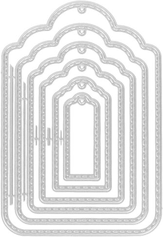 Mvchifay Cutting Dies Christmas Tag Set Metal Stencils Scrapbooking Tool DIY Carbon Steel Embossing Template for Paper Card Making (Hollow Flower Layer-14.3x11cm) in Kuwait