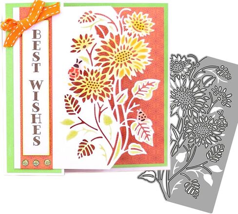Mvchifay Cutting Dies Christmas Tag Set Metal Stencils Scrapbooking Tool DIY Carbon Steel Embossing Template for Paper Card Making (Hollow Flower Layer-14.3x11cm) in Kuwait