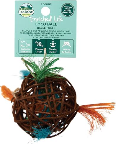 Oxbow المخصب LOCO BALL ، ألعاب الأرانب ، ألعاب خنزير غينيا ، إثراء للأرنب ، الهامستر ، الأرنب ، شينشيلا ، فأر ، ملحقات قفص Chinchilla ، ملحقات خنزير غينيا لل CAGE in Saudi Arabia