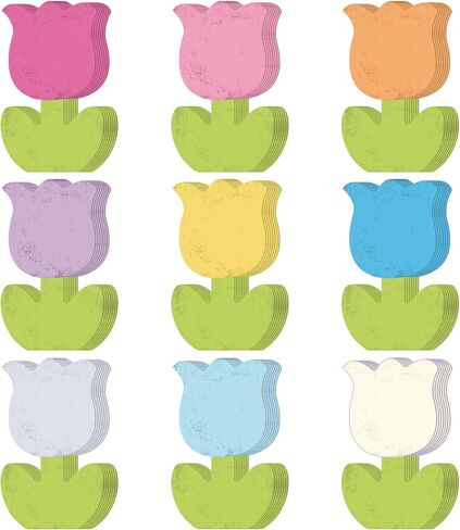 Ireer 108 Pcs Tulip Flower Cutouts Colorful Flower Paper Spring Decor Bulletin Board Cutouts Tulip Shaped Die Cut for DIY Craft Spring Easter School Party Wall Decoration in Kuwait