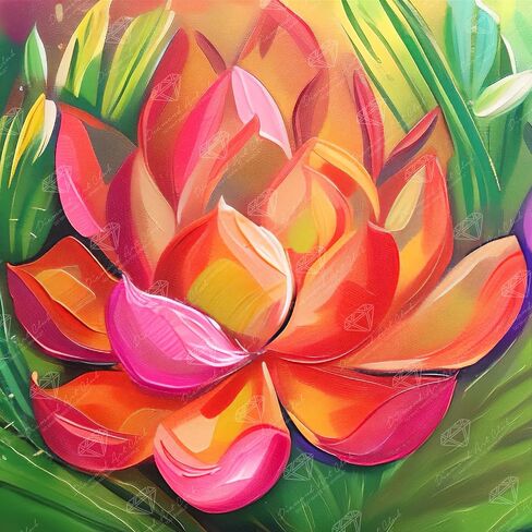 DIAMOND ART CLUB Colorful Ocean Waves Diamond Painting Kit, Fun DIY Crafts for Adults, Round Diamond Art Canvas for Beginners, 20" x 13" (50.6cm x 33cm) in Saudi Arabia