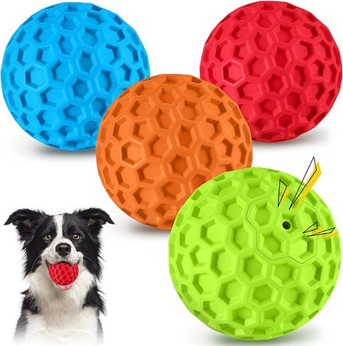 havit Indestructible Squeaky Dog Balls for Aggressive Chewers, Interactive Dog Toys to Keep Them Busy, Rubber Dog Chew Toy for Large Medium Breeds, Outdoor Waterproof in Saudi Arabia