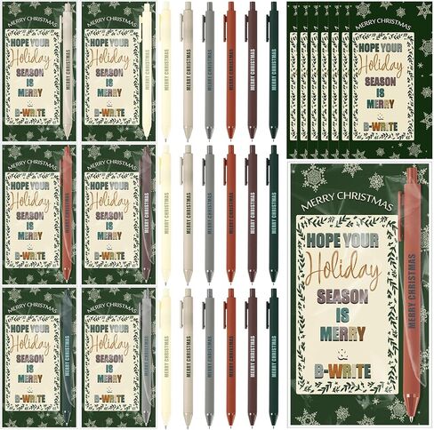 Cholemy 48 Sets Valentine Gifts Sets Include Motivational Ballpoint Pen with Greeting Card and Cable Ties for School Classroom Stationery Supplies Teacher Students Practical Gifts in Kuwait