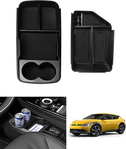 منظم وحدة التحكم المركزية من Autoorder لكيا سول 2020 2021 2022 2023 2024 ملحقات صندوق تخزين مسند الذراع صينية إدخال ثانوية مع سجادتين ملونتين in Kuwait