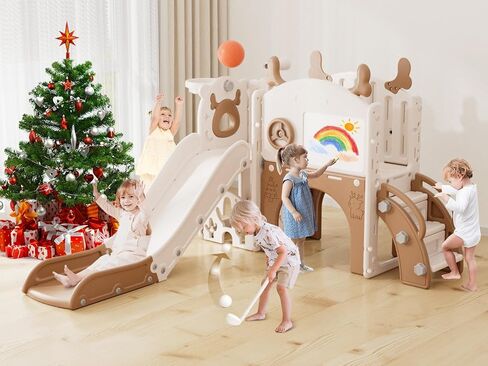 XJD Toddler Slide,12 in 1 Kids Slide for Toddlers 1-3 (Blue White) in Saudi Arabia