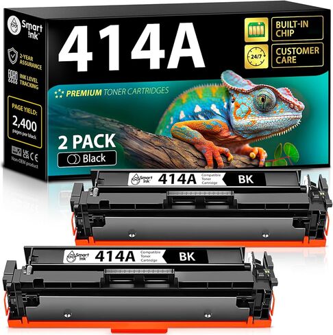 استبدال خرطوشة الحبر المتوافقة مع الحبر الذكي لـ HP 414A 414 A مع رقاقة مدمجة (4 عبوات) لاستخدامها مع ملونة LaserJet Pro MFP M479FDW M479FDN M479FDW M454DW M454DN (Black Cyan Magenta Yellow) in Kuwait