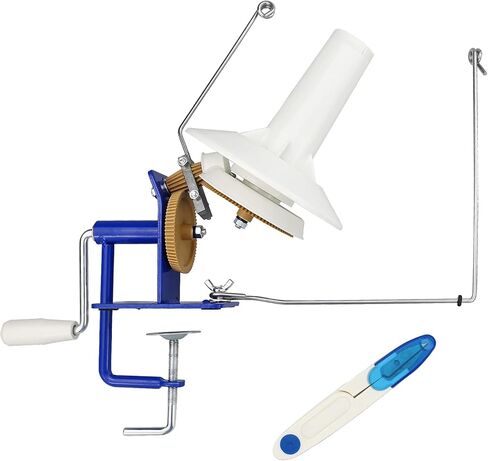 LAMXD Needlecraft Large Jumbo Metal Yarn/Wool/String/Fiber Ball Winder Hand Operated,10-Ounce,with Umbrella Swift Yarn Winder, Hand Operated Ball Winder Holder,for Swift Winding Lines, Laces, Yarns in Kuwait