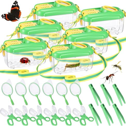 4 Sets Bug Catcher for Kids Students Kids Bug Catching Kit Collector Bug Box with Bug House, Butterfly Net, Bug Tweezer, Bug Cage Bug Habitats Container Collection Outdoor Explorer Gift in Saudi Arabia
