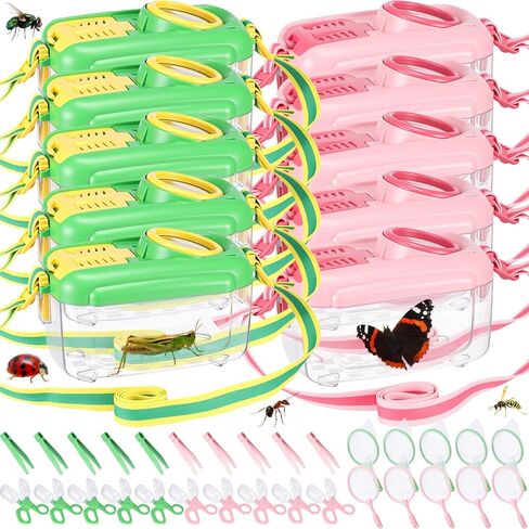 4 Sets Bug Catcher for Kids Students Kids Bug Catching Kit Collector Bug Box with Bug House, Butterfly Net, Bug Tweezer, Bug Cage Bug Habitats Container Collection Outdoor Explorer Gift in Saudi Arabia