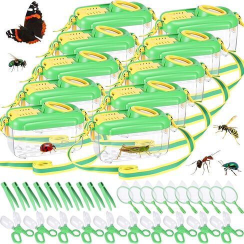 4 Sets Bug Catcher for Kids Students Kids Bug Catching Kit Collector Bug Box with Bug House, Butterfly Net, Bug Tweezer, Bug Cage Bug Habitats Container Collection Outdoor Explorer Gift in Saudi Arabia