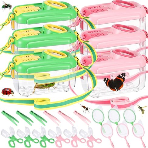 4 Sets Bug Catcher for Kids Students Kids Bug Catching Kit Collector Bug Box with Bug House, Butterfly Net, Bug Tweezer, Bug Cage Bug Habitats Container Collection Outdoor Explorer Gift in Saudi Arabia