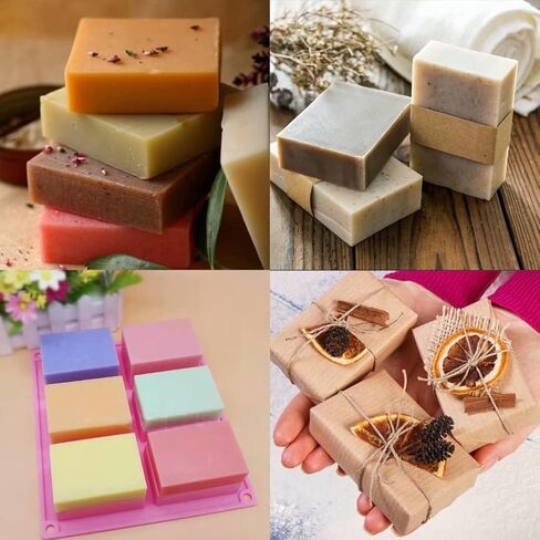 صابون صابون DIY ، وصنع الصابون مجموعات لصابون الصابون ، قاعدة صابون 4.4 رطل ، 6 زيوت Essencial ، 7 صبغات مناسبة ، قوالب الرغاف السيليكون لصناعة الصاب in Kuwait