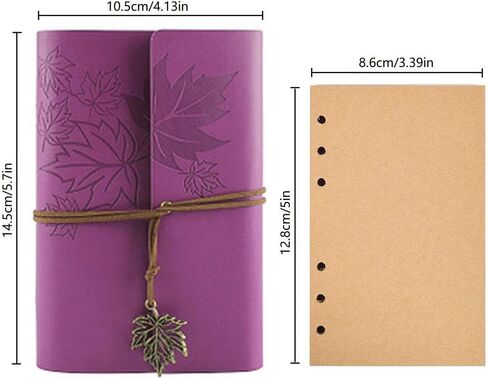 Leather Writing Journal Notebook, 5 Inches Classic Spiral Bound Notebook Refillable Diary Sketchbook Gifts with Unlined Travel Journals to Write in for Girls and Boys in Saudi Arabia