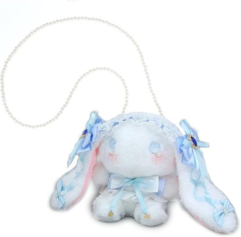 Cute Kawaii Plush Rabbit Bunny Lolita Shoulder Bag Crossbody Handbag for Halloween, Easter in Saudi Arabia