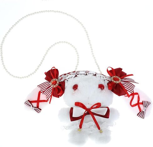 Cute Kawaii Plush Rabbit Bunny Lolita Shoulder Bag Crossbody Handbag for Halloween, Easter in Saudi Arabia