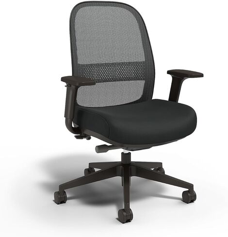 Staples Workplace 2.0 Bedford Ergonomic Office Desk Chair, Breathable Mesh, Swivel Drafting Stool with Footrest, Adjustable Height, Lumbar Support, Black in Kuwait