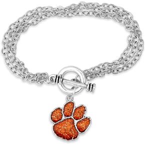 Clemson Tigers Game Day Glitter Toggle Bracelet Jewelry Gift Licensed CU