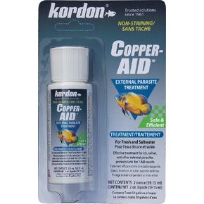 KORDON Copper-AID External Parasite Treatment for Aquarium Fish – Cures Ich, Velvet, and Parasites on Freshwater and Saltwater Fish, 2-Ounces, 1 Count (Pack of 1)