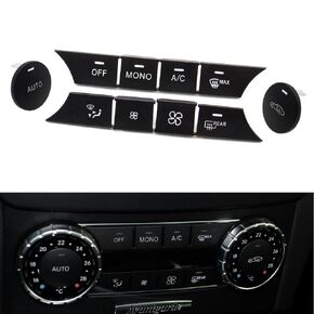 Goodithy Center Console Air Conditioning Button Cover AC Climate Control Button Cover Kit Replacement for Mercedes Benz C GLK Class W204 X204 C180 C200 C300 2010 2011 2012 2013 2014 2015(Model A Set)