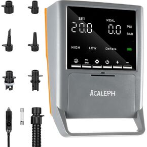 ACALEPH 20PSI Paddleboard SUP Pump, Portable High Pressure Electric SUP Air Pump Auto Off, 12V DC Car Connector Inflation/Deflation Function for Inflatable Stand Up Paddle Board,Boat,Kayak,Tent
