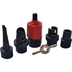 Emmui SUP Paddleboard Pump Adapter Valve Adapter with 4 Air Valve Nozzles for Air Pump Kayaks Boats,Inflatable Beds,Tents Paddle Board,Inflatable Boat, Bike Tires,Automobile tire,etc.