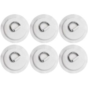 LOOEEL 6 Pack 4.33" Stainless Steel D-Ring Circular Patch for PVC Inflatable Boat Kayak SUP Canoe Deck Surfboard Accessories,NO Glue Include.-White