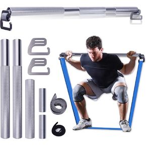 J Bryant Fitness Resistance Band Exercise Bar Large Hook 37.8" Length With Handles Heavy Duty Bar