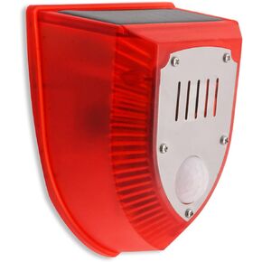 keeda Solar Security Light Alarm, 129dB Warning Loud Solar Strobe Light Makes Gunshot Sounds & Dog Barking Waterproof PIR LED Motion Sensor for Farm Barn Yard (2 Pack)