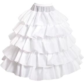 MXODI Petticoat Skirt for Women White Hoop Floor Length Ball Gown Slips Underskirt for Wedding Dress