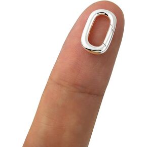 S925 Oval Spring Gate Connector Small Carabiner Bail Clasp Sterling Silver Necklace Bracelet Extender Clasps and Closures for DIY Jewelry