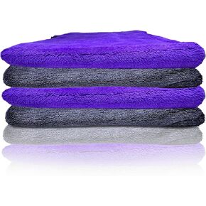 Paks Edgeless Microfiber Towels for Cars - 16x16 Microfiber Towel, Extra Absorbent Microfiber Towels (Cleaning/Car Detailing Towels), Streak-Free Microfiber Cloths Cleaning, 4-Pack