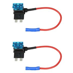 ATC/ATO 15A 12V Car Add-a-Circuit Fuse Tap Adapter Standard ATO ATC Blade Fuse Holder 2 Pack