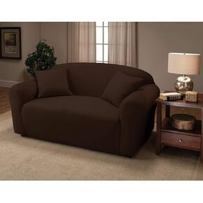 Madison Jersey Loveseat Slipcover, Brown in Kuwait