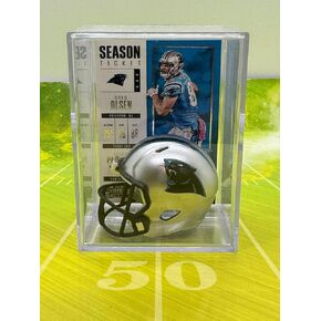 Carolina Panthers NFL Helmet Shadowbox w/Greg Olsen card