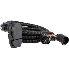 CURT 56003 7-Foot Vehicle-Side Truck Bed 4-Pin, 7-Pin Trailer Wiring Harness Extension, Select Chevrolet, Dodge, Ford, GMC, Nissan, Ram, Toyota