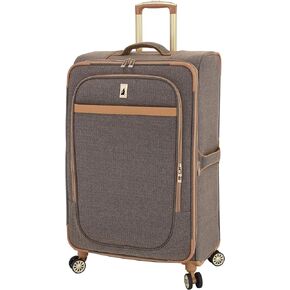 London Fog Kensington Navy Sand Herringbone 28" Expandable Spinner, 28 Inch