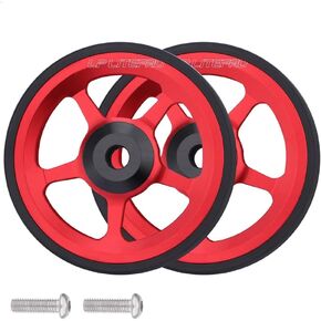 2pcs Folding bike 60mm easy wheel for brompton easywheel aluminum alloy (black)