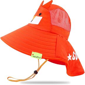 Bienvenu Kids UPF 50+ قبعة شمس مع غطاء للرقبة، قبعة دلو للشاطئ في الهواء الطلق، قبعة صيفية للحماية من الشمس للفتيات والأولاد in Kuwait