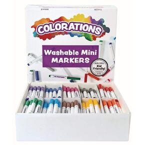 Colorations Washable Mini Markers, 200 Markers, 10 Colors, Coloring, Paper, Kids, Drawing, Bold Colors, Classroom, Pre-school, Art Supplies, School Supplies, Craft Projects