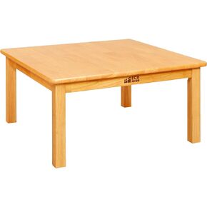 ECR4Kids 24in x 24in Square Hardwood Table with 14in Legs, Kids Furniture, Honey