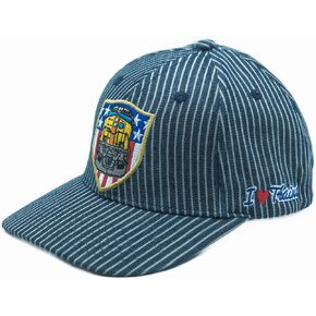 Pinnacle Awards Boy's Train Engineer Hat Baseball Cap Style Bold Yellow Train Locomotive with American Flag Back Drop and I Trains with high Stitch Count Embroidery