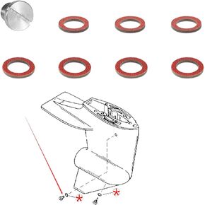 Marine Drain Plug, gasket, washer Replace For Sierra 18-2244 Fit For Mercury, Mercruiser 1, MR, R, Alpha, Alpha 1 Gen 2 Upper & Lower Units, OEM 10-79953A2 10-79953Q2 Drain Screw Drain Screw
