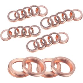 12 PCS Oil Drain Plug Gasket Washer Seal, Suitable for M12 Prodigy Kizuna New Sunshine LIXIL Xuan Yi Tiida Nissan Oil Drain Screw Copper Washer, Replaces 11026-01M02 (Silver)