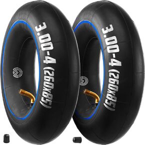 MOOVMOOV 3.00-4 Inner Tubes with Bent Valve TR87 (x2) - Replacement Inner Tubes 260x85 for Hand Truck, Cart, and Garden Trailer, Others - Compatible with 3.00-4 Tires and 260x85 mm
