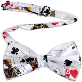 boxed-gifts Poker Playing Cards Print Adjustable Bow Tie