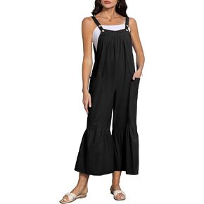 VICIALL Women's Jumpsuits Casual Long Rompers Wide Leg Baggy Overalls Pants Cotton Rompers Overalls with Pockets