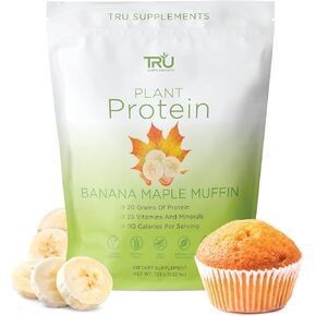 TRU Plant Based Protein Powder, BCAA, EAA, 20g Vegan Protein, 100 Calories, 27 Vitamins, No Artificial Sweeteners 25 Servings 25 Servings (Dulce De Leche)